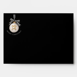 Enveloppe Élégant Black Gold Bauble de Noël Adresse de retou