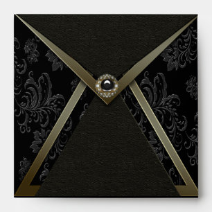Enveloppe Élégant Black Gold Black Black