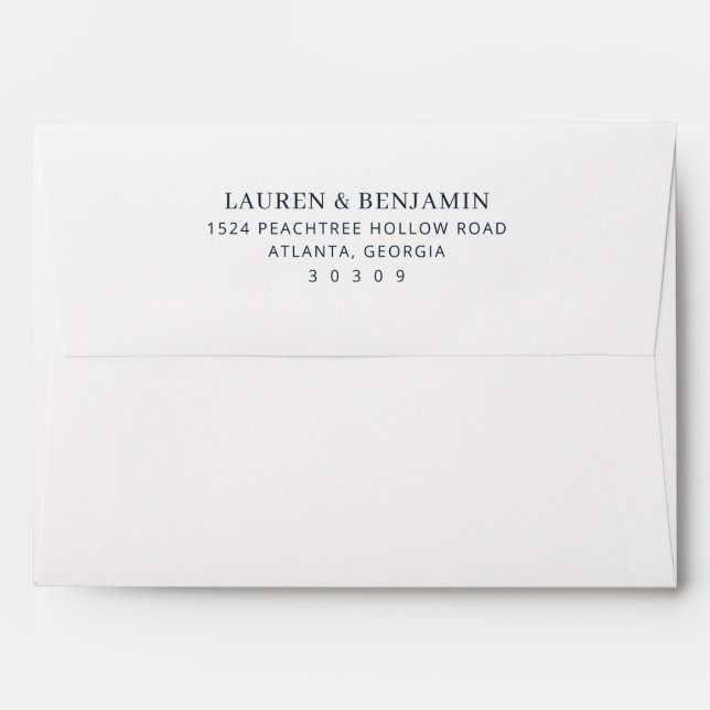 Enveloppe Elegant Black Typographic (Dos (Haut rabat))