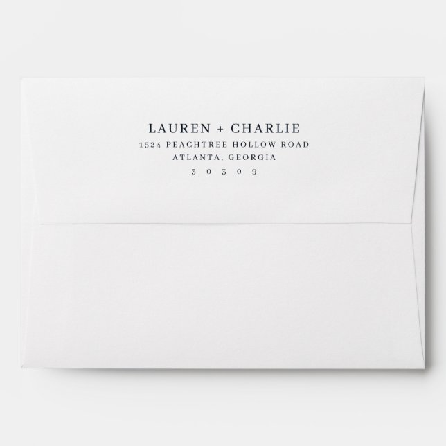 Enveloppe Elegant Black Typographic (Dos (Haut rabat))
