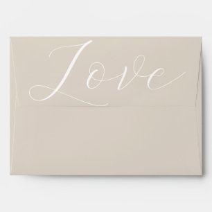 Enveloppe Elégant blanc amour crème Mariage beige