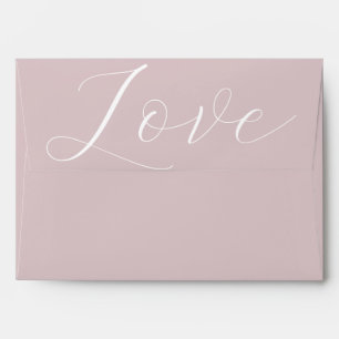 Enveloppe Élégant blanc amour Mariage rose orchidée