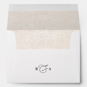 Enveloppe Élégant blanc et blanc retour Adresse Monogramme