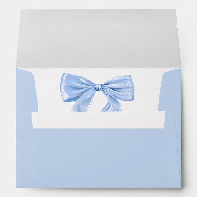 Enveloppe Elégant Bleu Coquette Bow (Dos (Bas))