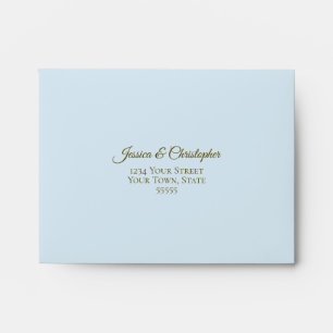 Enveloppe Elégant bleu en poudre avec mariage en dentelle d'