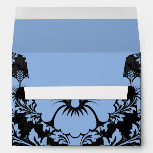 Enveloppe Elégant bleu et noir damassé Noël élégant En