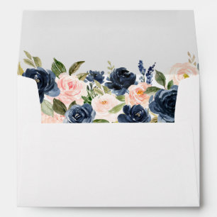 Enveloppe Elégant bleu rose rose rose bleu Mariage blanc