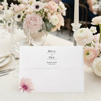 Enveloppe Elegant Blush Pink Floral Fine Art Wedding