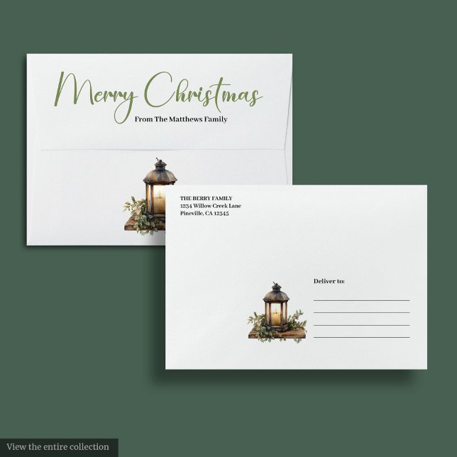 Enveloppe Elegant Bohemian Botanical Rustic Christmas Mailer (Elegant Bohemian Botanical Rustic Christmas Mailer)