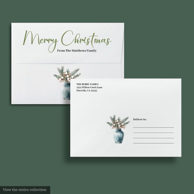 Enveloppe Elegant Bohemian Rustic Botanical Holiday Mailer (Elegant Bohemian Rustic Botanical Holiday Mailer)