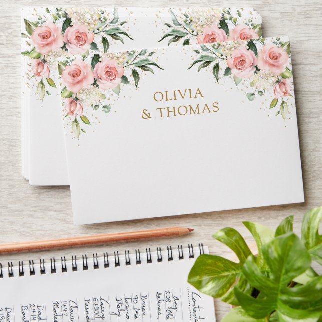 Enveloppe Elégant boho blush or floral sauge eucalyptus (Stacked)