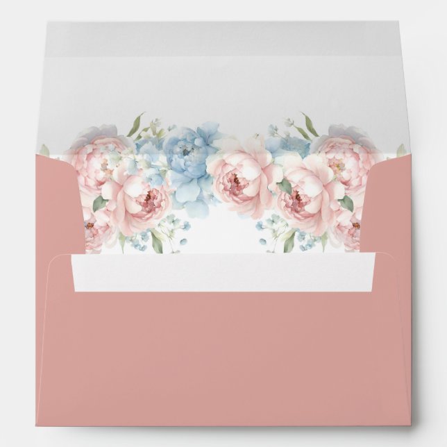 Enveloppe Elégant Boho été printemps Blush Floral Mariage (Dos (Bas))