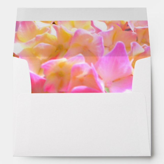 Enveloppe Élégant boho rose florales fleurs hydrangées (Dos (Bas))