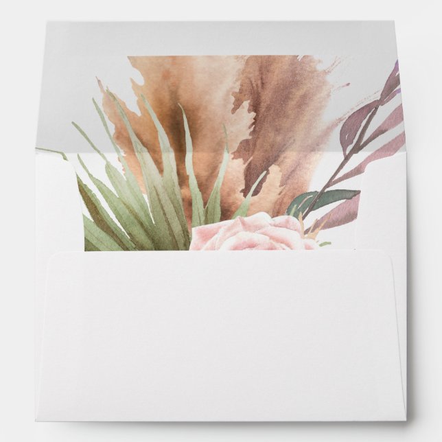 Enveloppe Elégant Boho Rustique Floral Botaniqe Mariage RSVP (Dos (Bas))