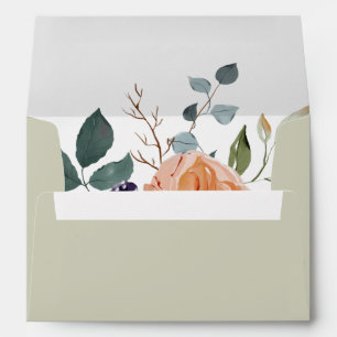 Enveloppe Elégant Boho Vintage rouge orange gris
