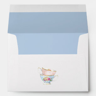 Enveloppe Élégant brunch nuptial thé-fleurs