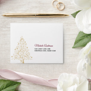 Enveloppe Elégant Burgundy Gold Hiver Mariage RSVP