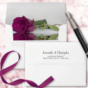 Enveloppe Élégant Cassis Purple Magenta Rose Mariage