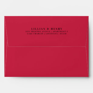 Enveloppe Élégant Cherry Red White Retour Adresse Mariage