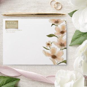 Enveloppe Élégant Chic Fleur de Boho Timbre Floral Vintage