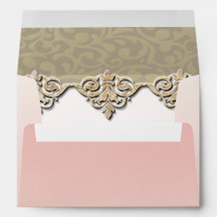 Enveloppe Élégant Chic Mariage Damassé