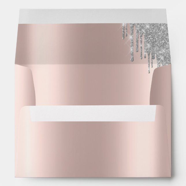 Enveloppe Elégant Chic Parties scintillant Argent Bokeh Driv (Dos (Bas))