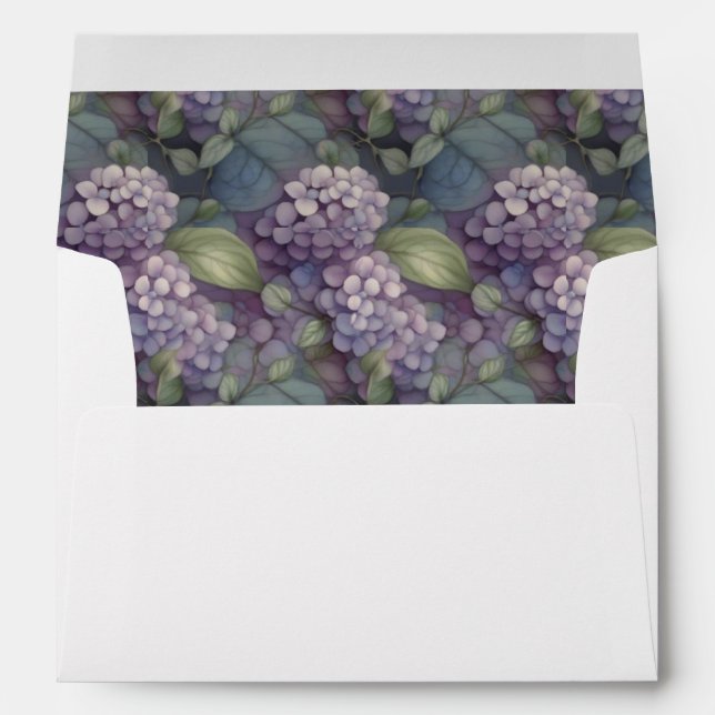 Enveloppe Elégant chic pourpre pourpre chic aquarelle fleuri (Dos (Bas))