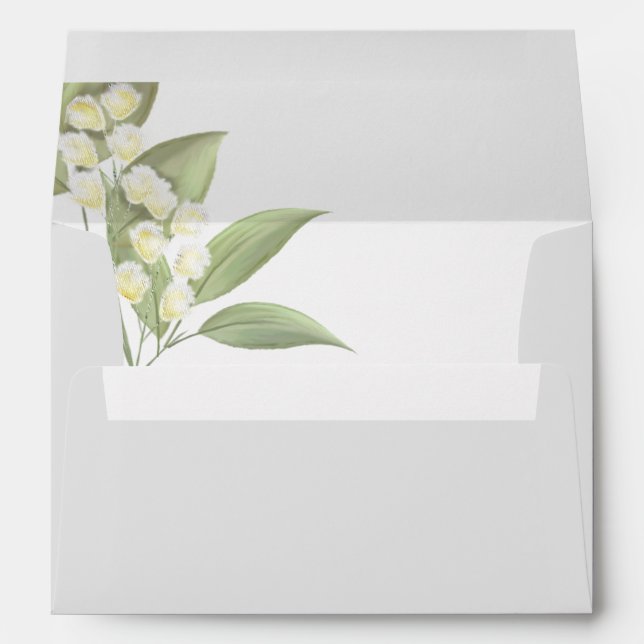 Enveloppe Élégant classique Mariage Sage Greenery 5x7 (Dos (Bas))