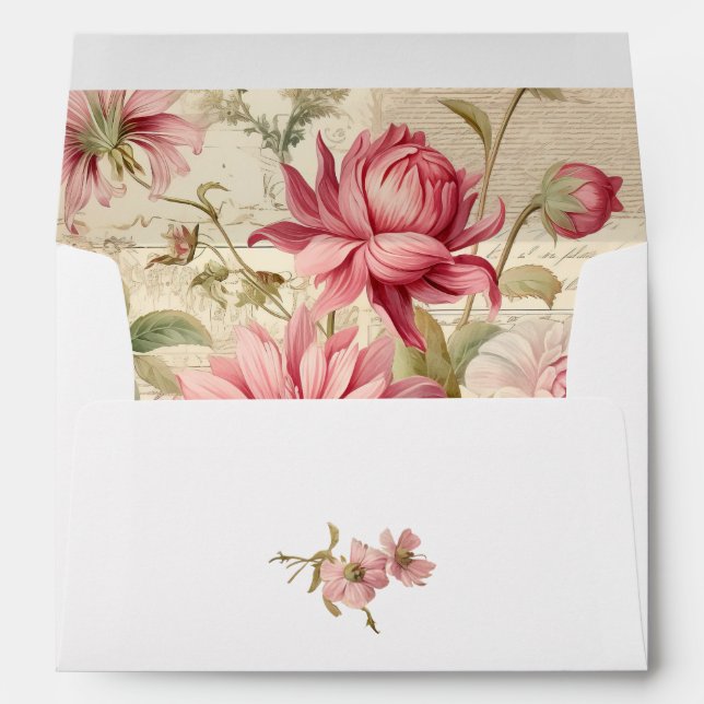 Enveloppe Élégant collage floral Vintage (Dos (Bas))