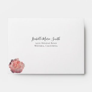 Enveloppe Élégant Coral Rose Rose Rose Floral RSVP