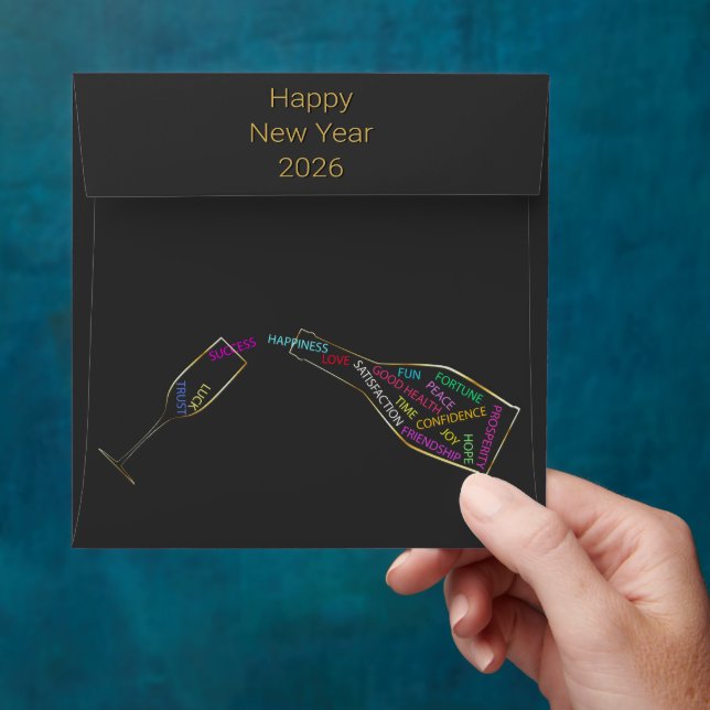Enveloppe Elegant Corporate New Year 2026 Motivation Bottle (Hand)