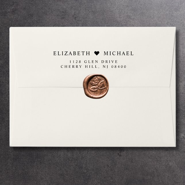 Enveloppe Elegant Crème Mariage Adresse de retour (Créateur téléchargé)