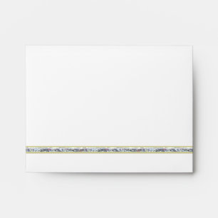 Enveloppe Élégant Damas d'argent et rose rose