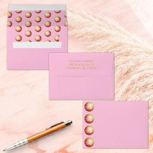 Enveloppe Élégant Disco Ball Rose Gold Wedding Enregistrer l