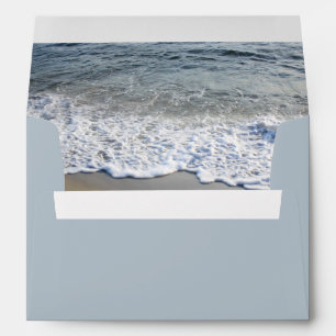 Enveloppe Elégant Dusty Blue Beach Mariage