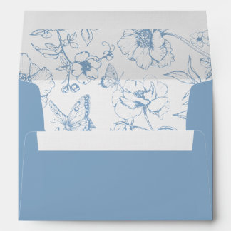 Enveloppe Elegant Dusty Blue Floral Garden Wedding Address