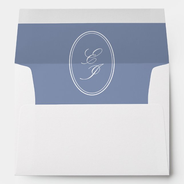 Enveloppe Elegant Dusty Blue Mariage Adresse de retour (Créateur téléchargé)