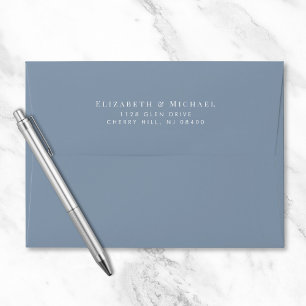 Enveloppe Elegant Dusty Blue Mariage Adresse de retour