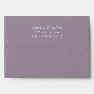 Enveloppe Élégant Dusty Purple avec Mariage d'adresse de ret