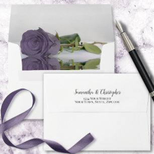 Enveloppe Elégant Dusty Purple Lavender Rose Mariage