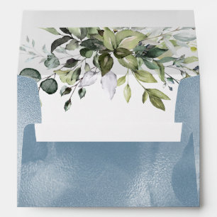 Enveloppe Elégant Eucalyptus Dusty Blue pour carte 5x7