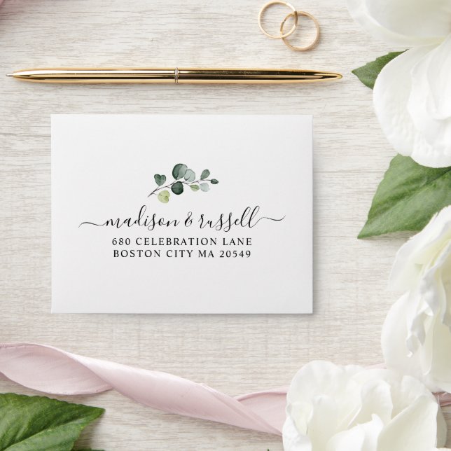 Enveloppe Elégant Eucalyptus Feuilles mariage RSVP (Wedding)
