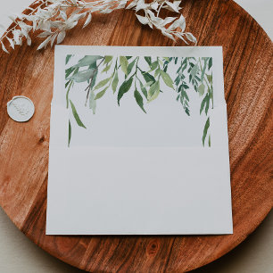 Enveloppe Élégant Faire-part de mariage de feuillage vert tr