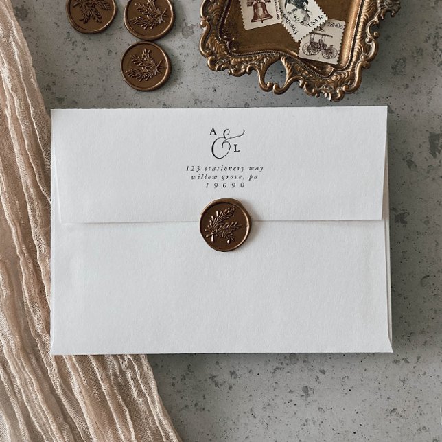 Enveloppe Élégant Faire-part de mariage de monogramme de scr (Créateur téléchargé)