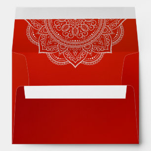Enveloppe Élégant Faire-part de mariage indien Crimson Paisl