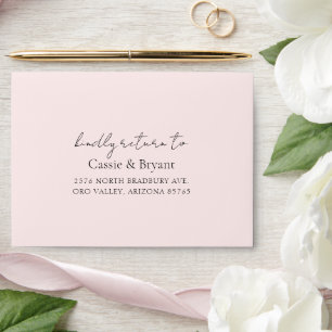 Enveloppe Élégant Faire-part de mariage rose pâle minimal