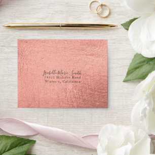 Enveloppe Elégant Faux Coral Foil Texture Mariage RSVP