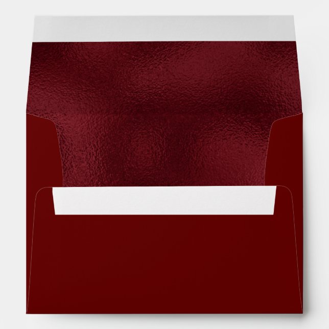 Enveloppe Élégant Faux Faux Rouge foncé (Dos (Bas))