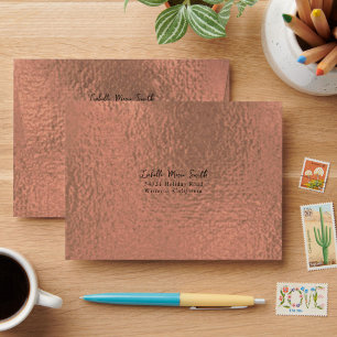 Enveloppe Elégant Faux Metallic Brown Mariage de design