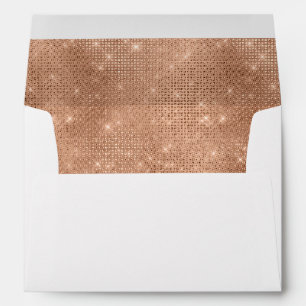 Enveloppe Elegant Faux Rose Gold Parties scintillant Adresse